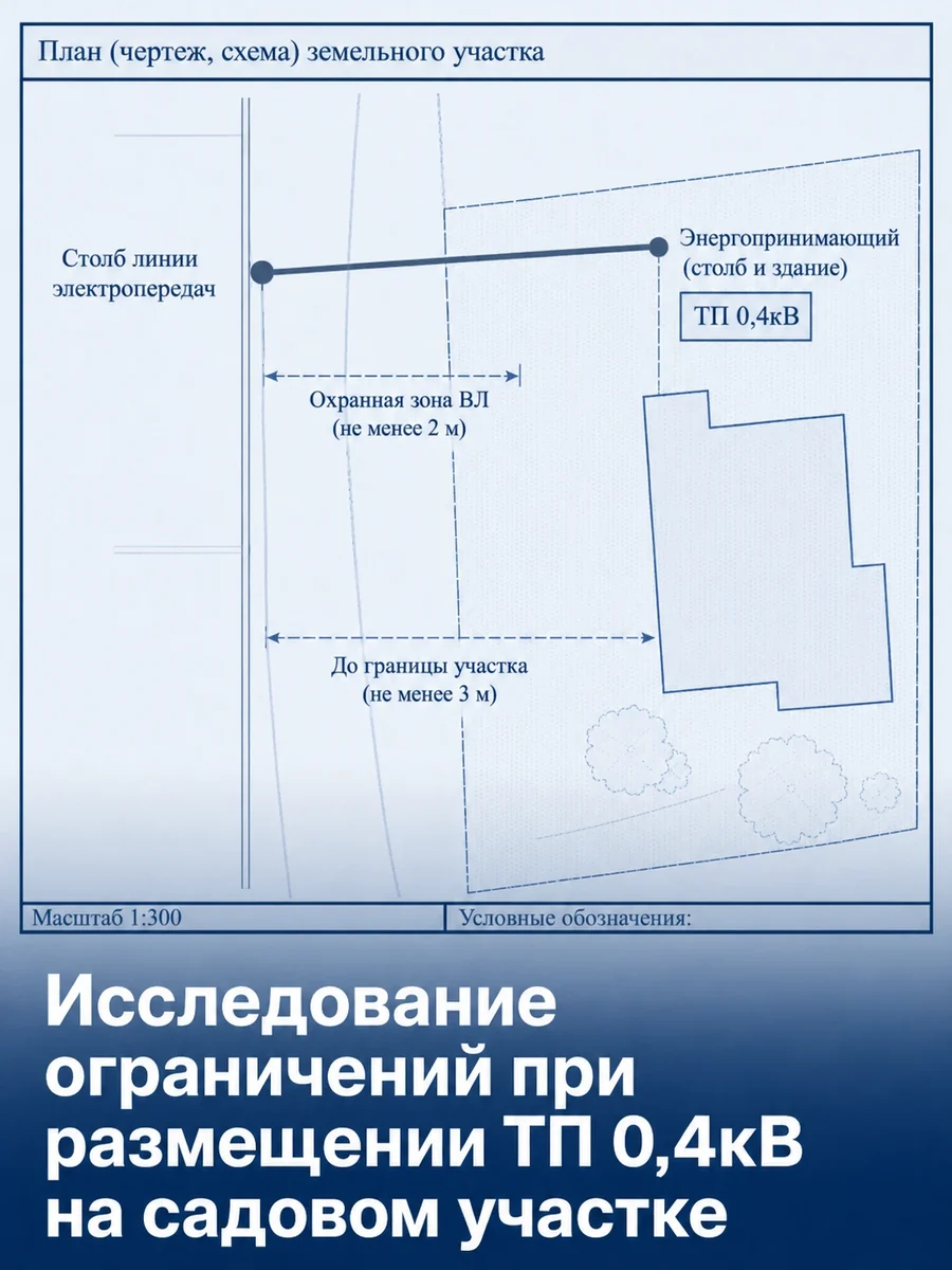 Исследование ограничений при размещении ТП 0,4 кВ на садовом участке
